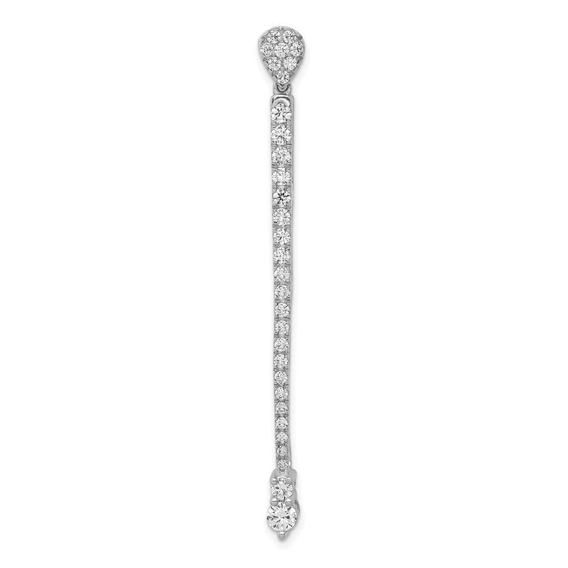 14K Weißgold 1 ct. Laborgezüchteter Diamant VS/SI+ G+ Fantasie-Stabketten-Gleitanhänger
