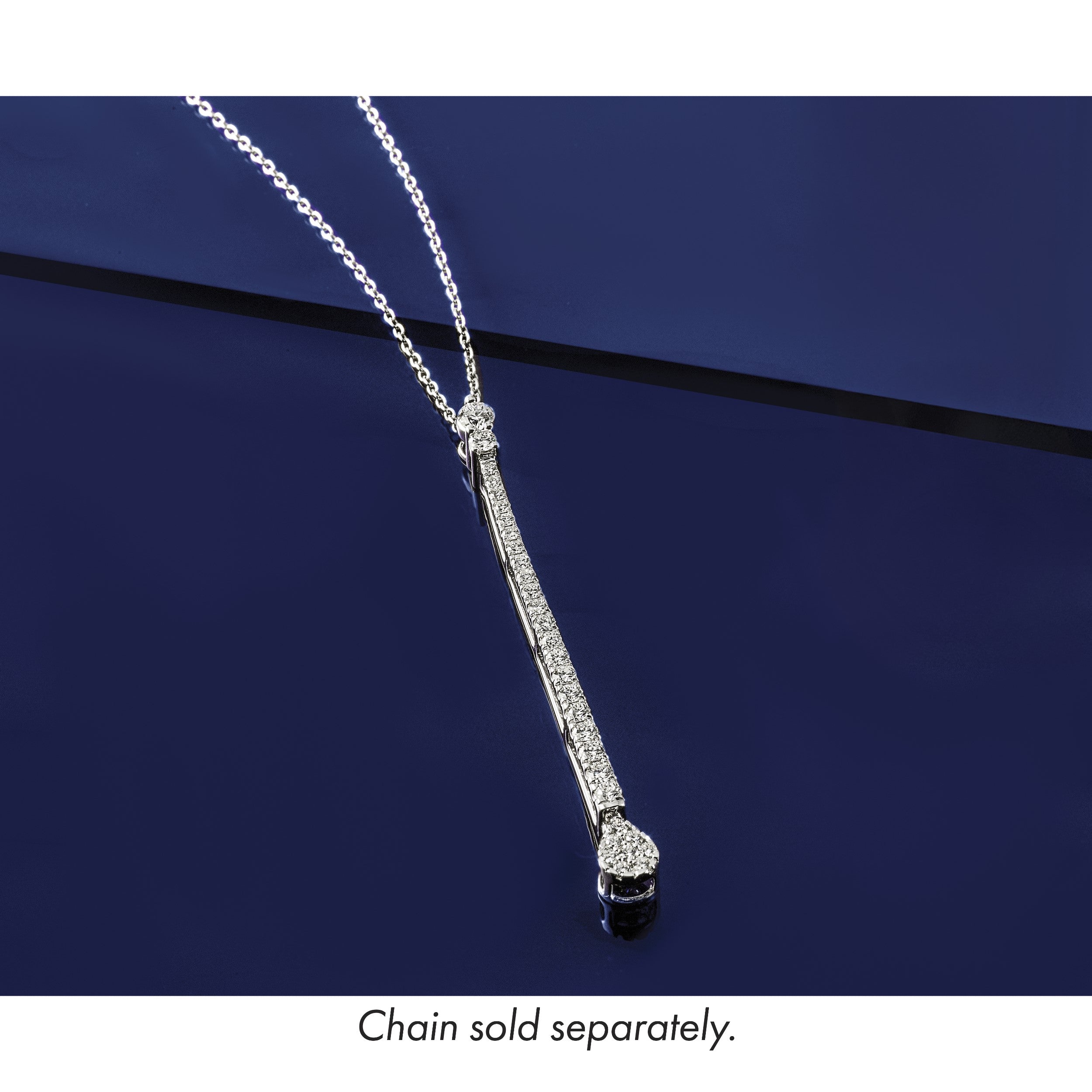 14K Weißgold 1 ct. Laborgezüchteter Diamant VS/SI+ G+ Fantasie-Stabketten-Gleitanhänger