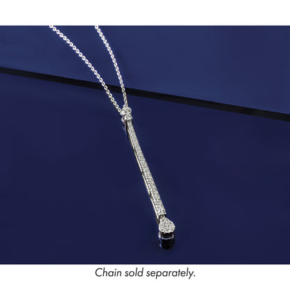 14K Weißgold 1 ct. Laborgezüchteter Diamant VS/SI+ G+ Fantasie-Stabketten-Gleitanhänger
