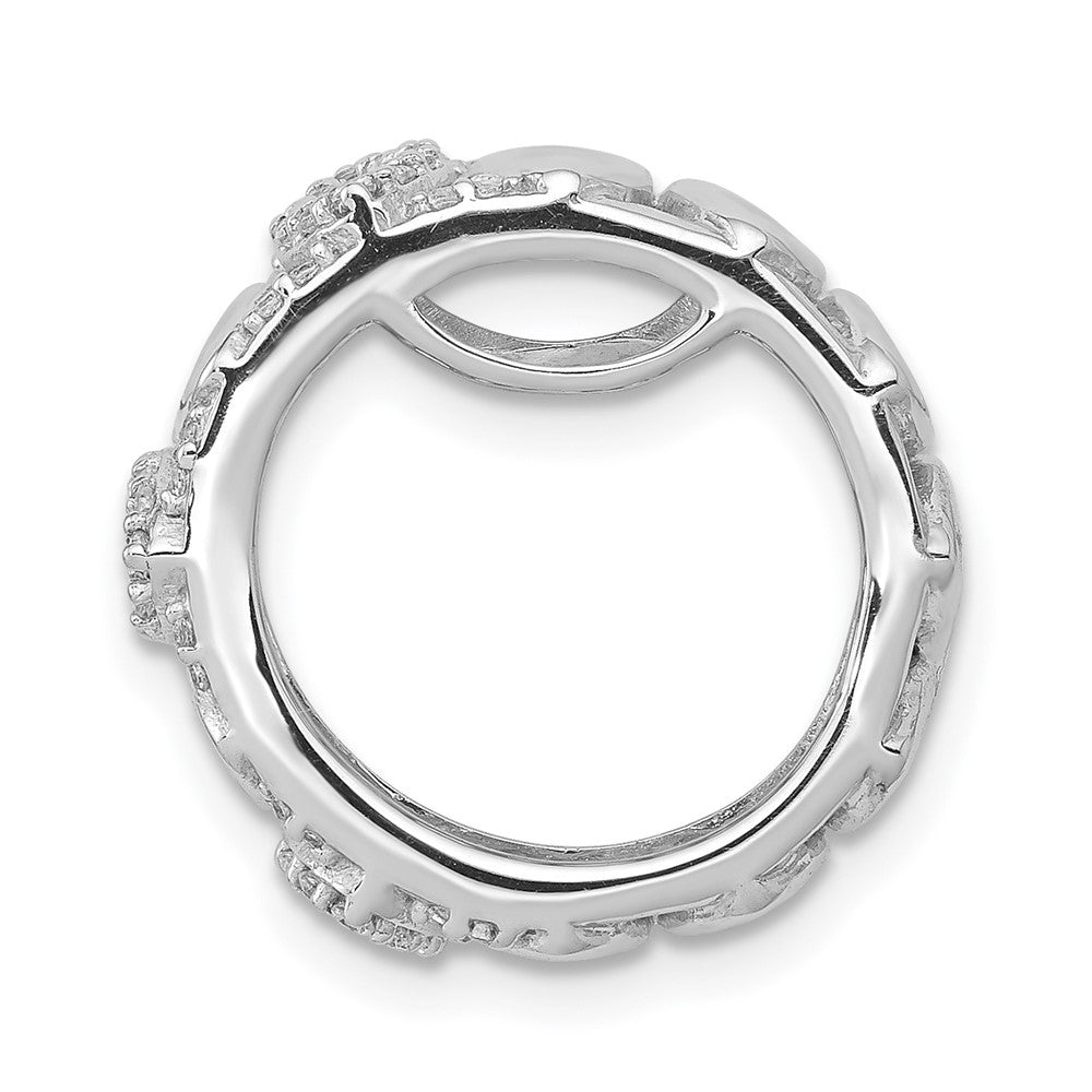 14K Weißgold 1/4ct. Echt Diamant Fantasie Rund Kette Anhänger