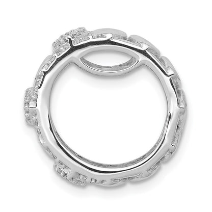 14K Weißgold 1/4ct. Echt Diamant Fantasie Rund Kette Anhänger