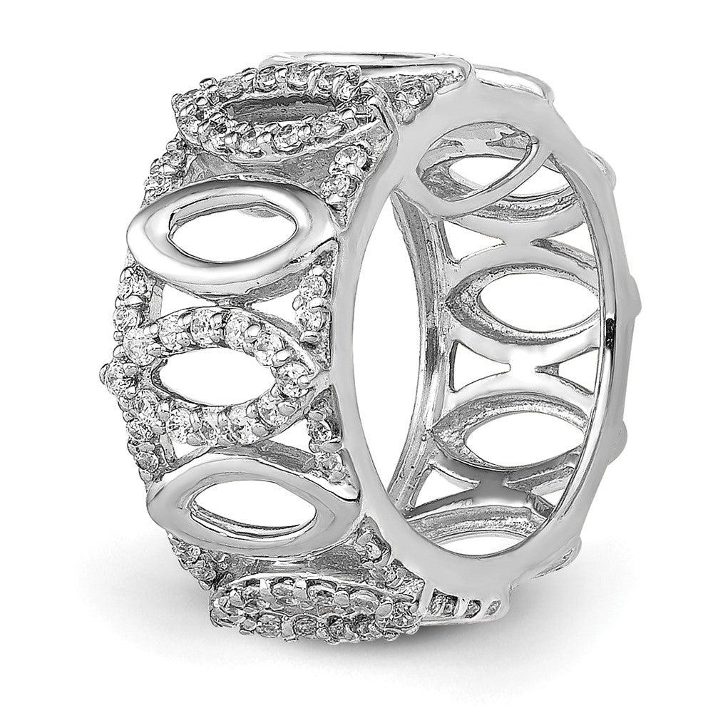 14K Weißgold 1/4ct. Echt Diamant Fantasie Rund Kette Anhänger