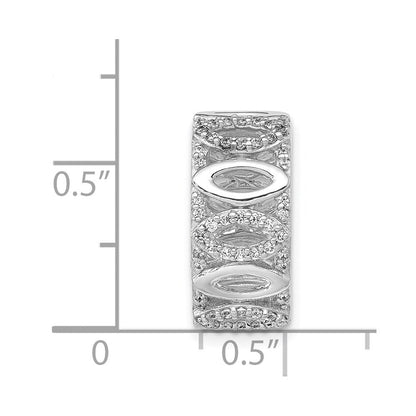 14K Weißgold 1/4ct. Echt Diamant Fantasie Rund Kette Anhänger