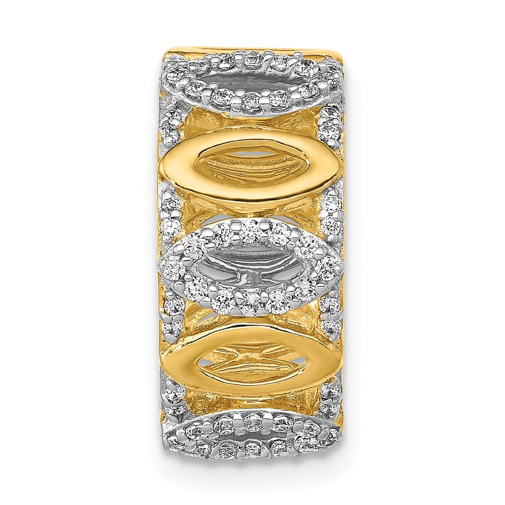 14K Gelbgold 1/4ct. Echt Diamant Fantasie Rund Kette Anhänger