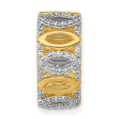 14K Gelbgold 1/4ct. Echt Diamant Fantasie Rund Kette Anhänger