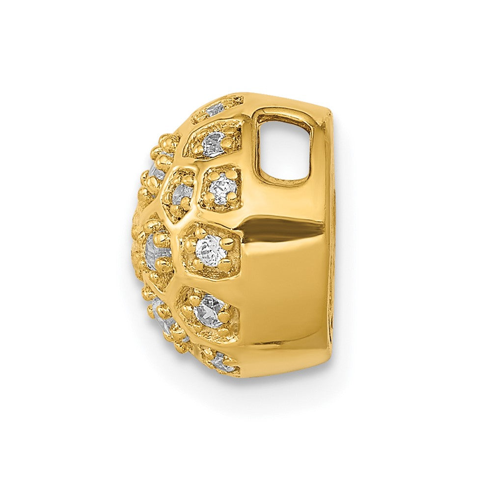 14K Gelbgold 1/4ct. Echt Diamant Honeycomb Kette Anhänger