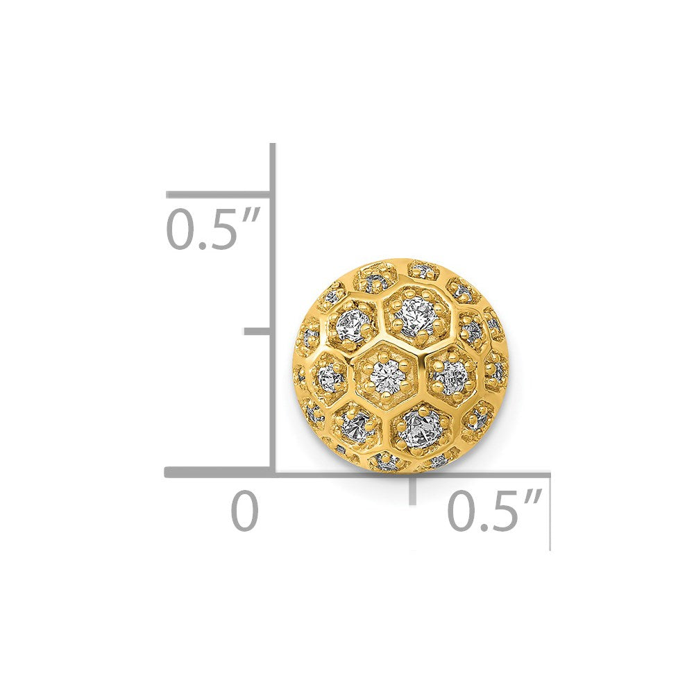 14K Gelbgold 1/4ct. Echt Diamant Honeycomb Kette Anhänger