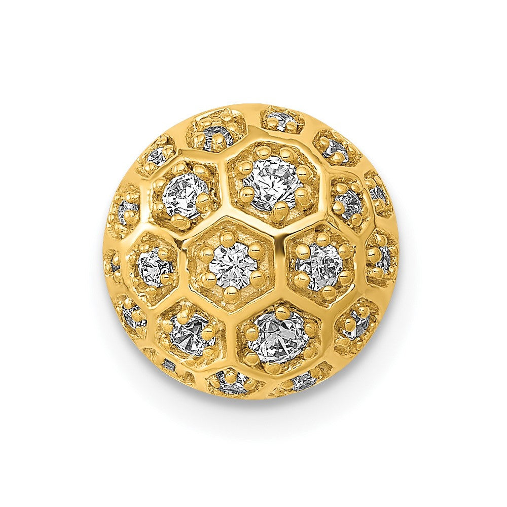 14K Gelbgold 1/4ct. Echt Diamant Honeycomb Kette Anhänger