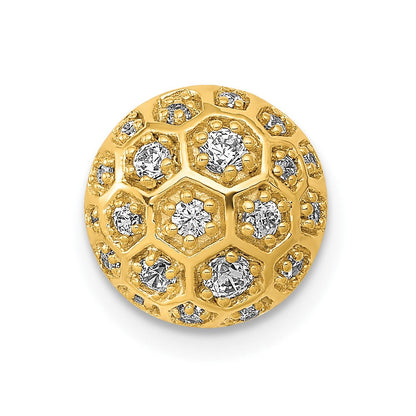 14K Gelbgold 1/4ct. Echt Diamant Honeycomb Kette Anhänger
