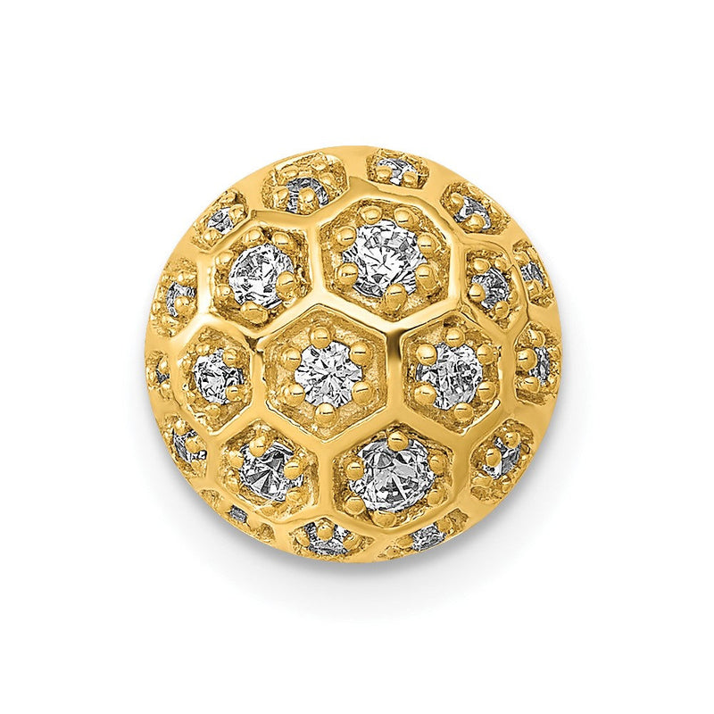 14K Gelbgold 1/4ct. Echt Diamant Honeycomb Kette Anhänger