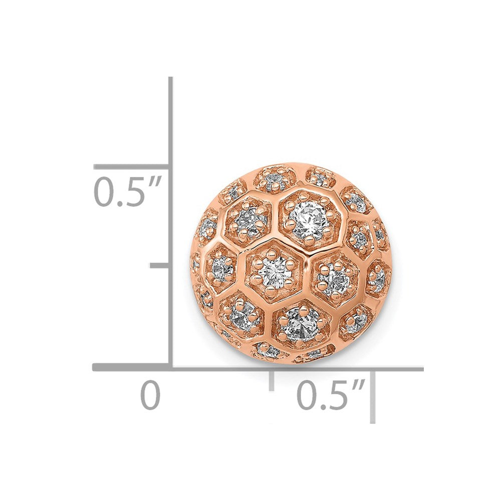 14K Roségold 1/2ct. Echt Diamant Honeycomb Kette Anhänger