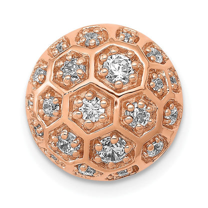 14K Roségold 1/2ct. Echt Diamant Honeycomb Kette Anhänger