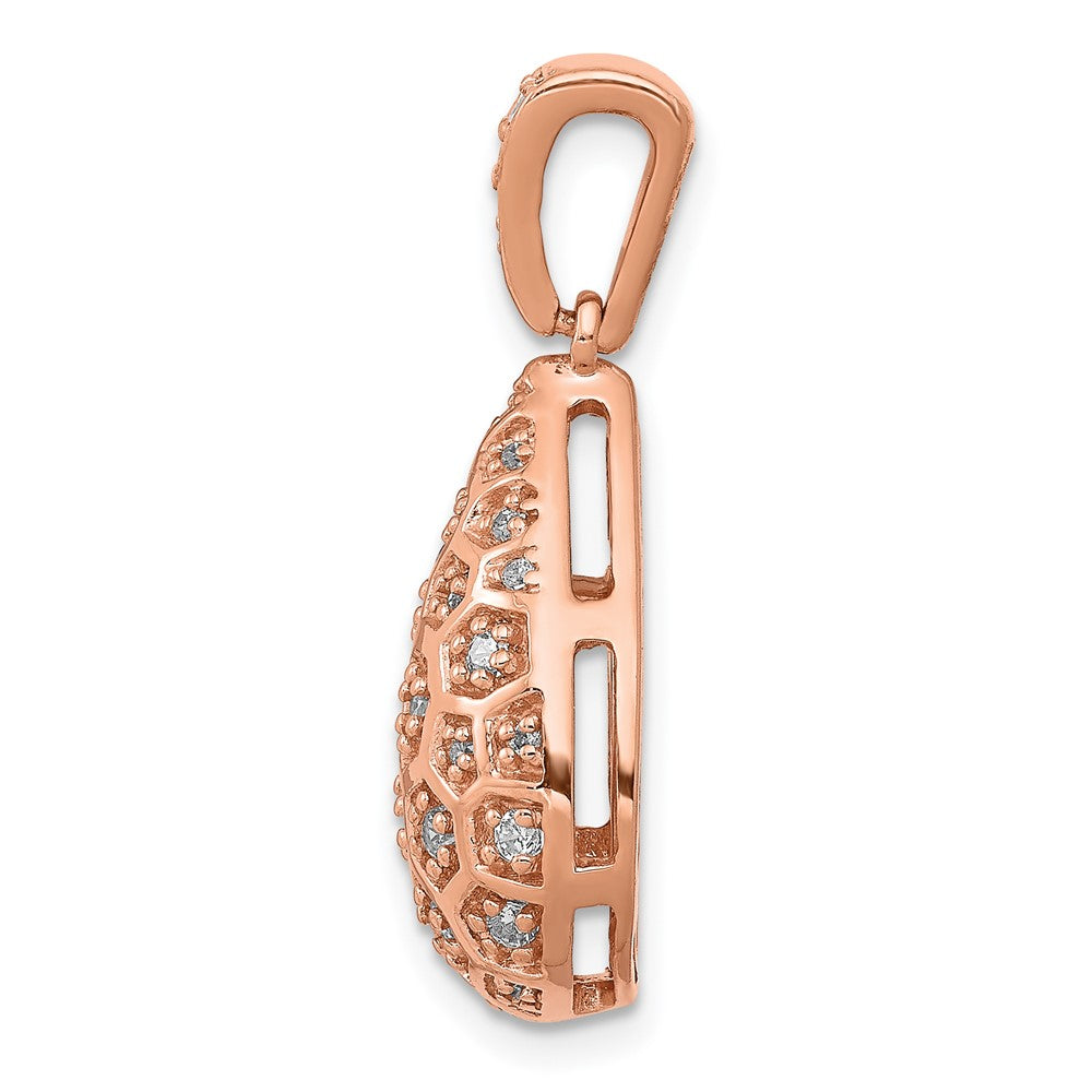 14K Roségold 3/8ct. Echt Diamant Tropfen Honeycomb Kette Anhänger