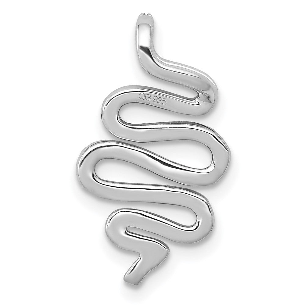 14K Weißgold 1/3ct. Echt Diamant Fantasie Gebogen Line Kette Anhänger