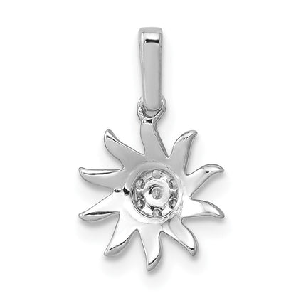 14K Weißgold Anhänger Sonne mit 0,067 ct. echtem Diamanten