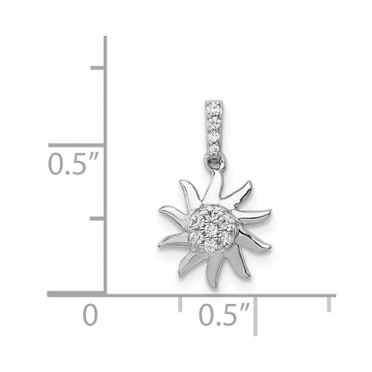 14K Weißgold Anhänger Sonne mit 0,067 ct. echtem Diamanten
