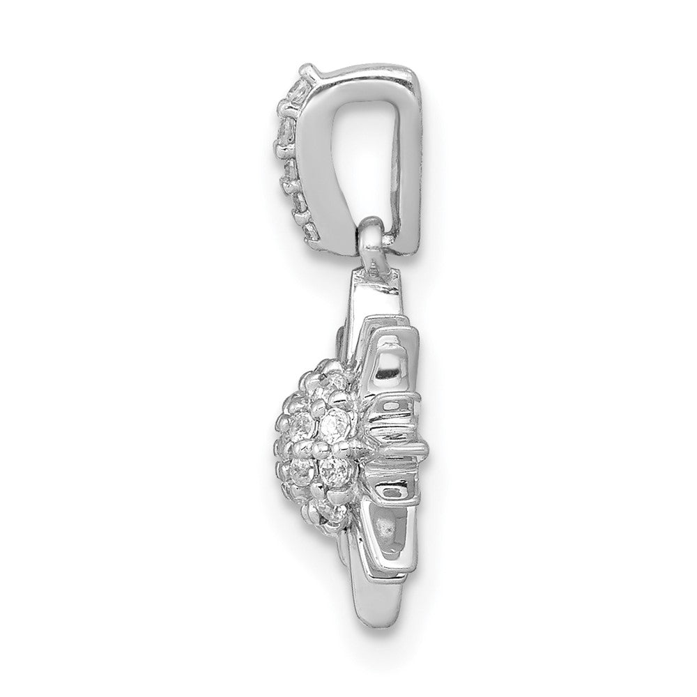 14K Weißgold 0,1 ct. Echter Diamant Fantasie-Sonne-Anhänger