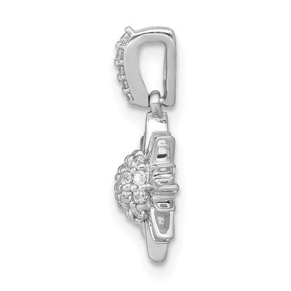 14K Weißgold 0,1 ct. Echter Diamant Fantasie-Sonne-Anhänger