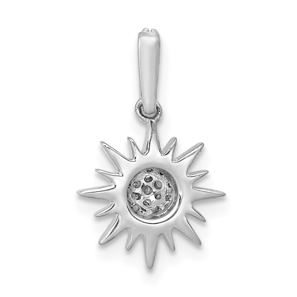 14K Weißgold 0,1 ct. Echter Diamant Fantasie-Sonne-Anhänger