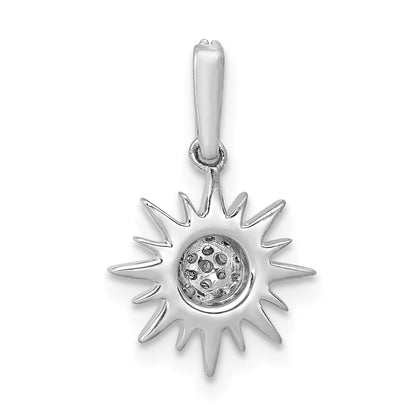 14K Weißgold 0,1 ct. Echter Diamant Fantasie-Sonne-Anhänger