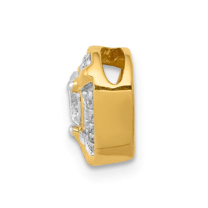 14K Gelbgold Echt Diamant Und.33 Rubin Fantasie Herz Kette Anhänger