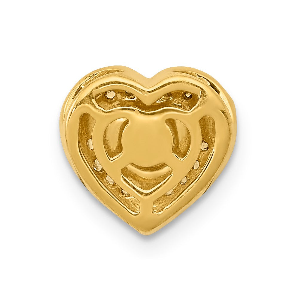 14K Gelbgold Echt Diamant Und.33 Rubin Fantasie Herz Kette Anhänger