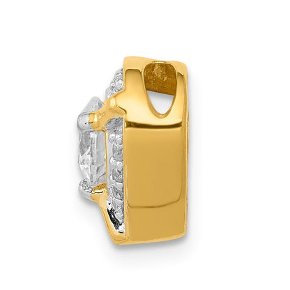 14K Gelbgold Echt Diamant &.50 Rubin Fantasie Herz Kette Anhänger