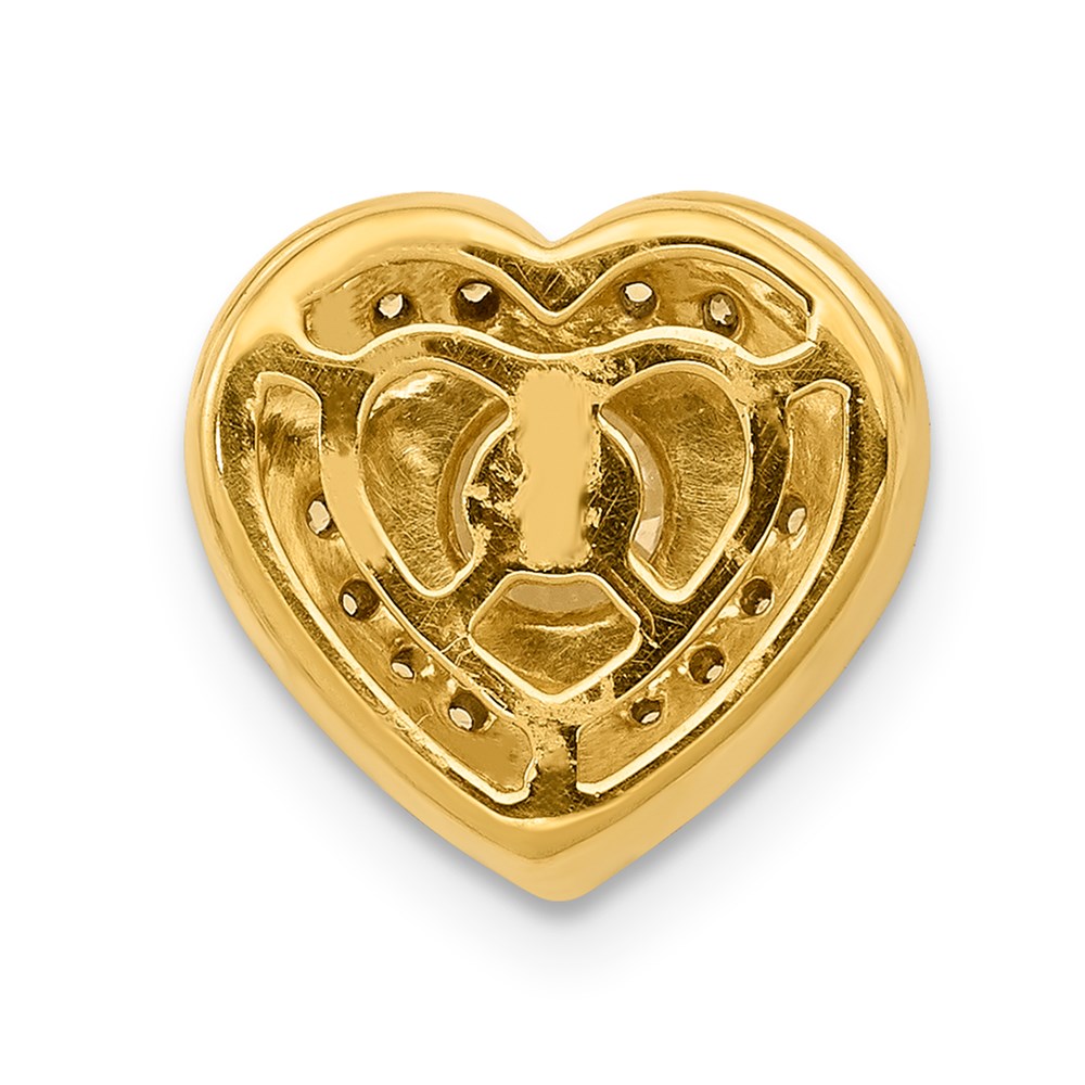 14K Gelbgold Echt Diamant &.50 Rubin Fantasie Herz Kette Anhänger