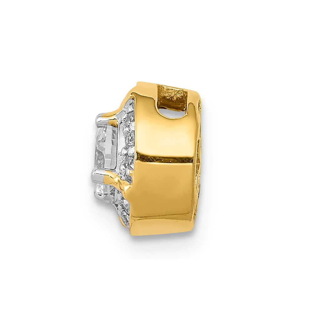 14K Gelbgold 1/15ct. Echt Diamant Und.25 Saphir Fantasie Kette Anhänger