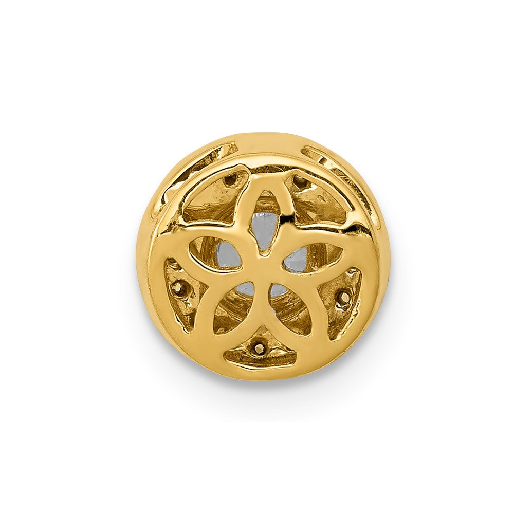 14K Gelbgold 1/15ct. Echt Diamant Und.25 Saphir Fantasie Kette Anhänger