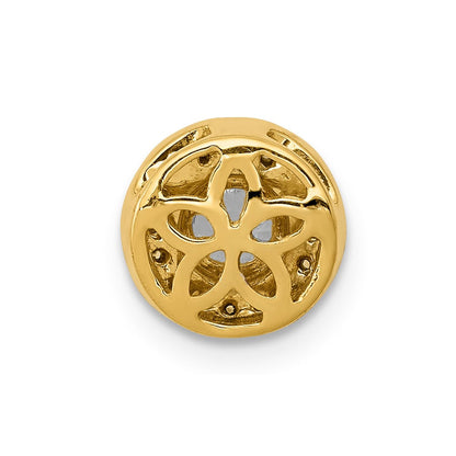 14K Gelbgold 1/15ct. Echt Diamant Und.25 Saphir Fantasie Kette Anhänger