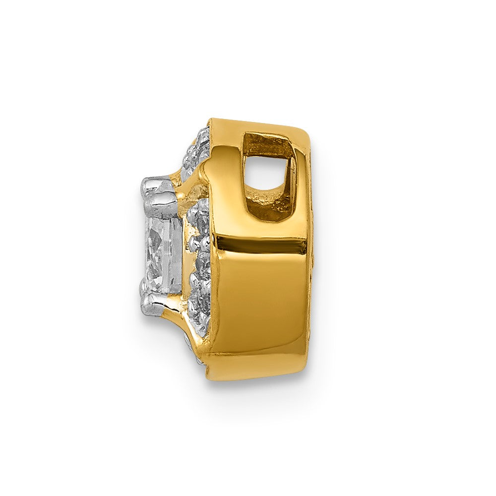 14K Gelbgold 1/10ct. Echt Diamant Und.33 Saphir Fantasie Kette Anhänger