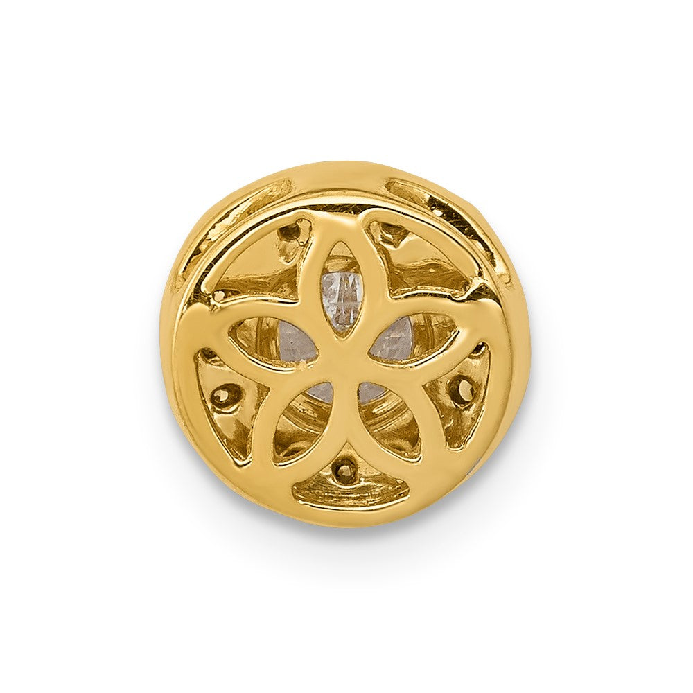 14K Gelbgold 1/10ct. Echt Diamant Und.33 Saphir Fantasie Kette Anhänger
