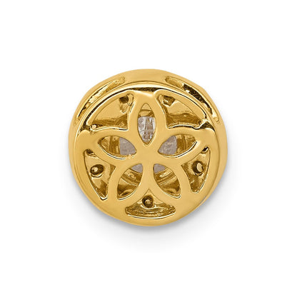 14K Gelbgold 1/10ct. Echt Diamant Und.33 Saphir Fantasie Kette Anhänger
