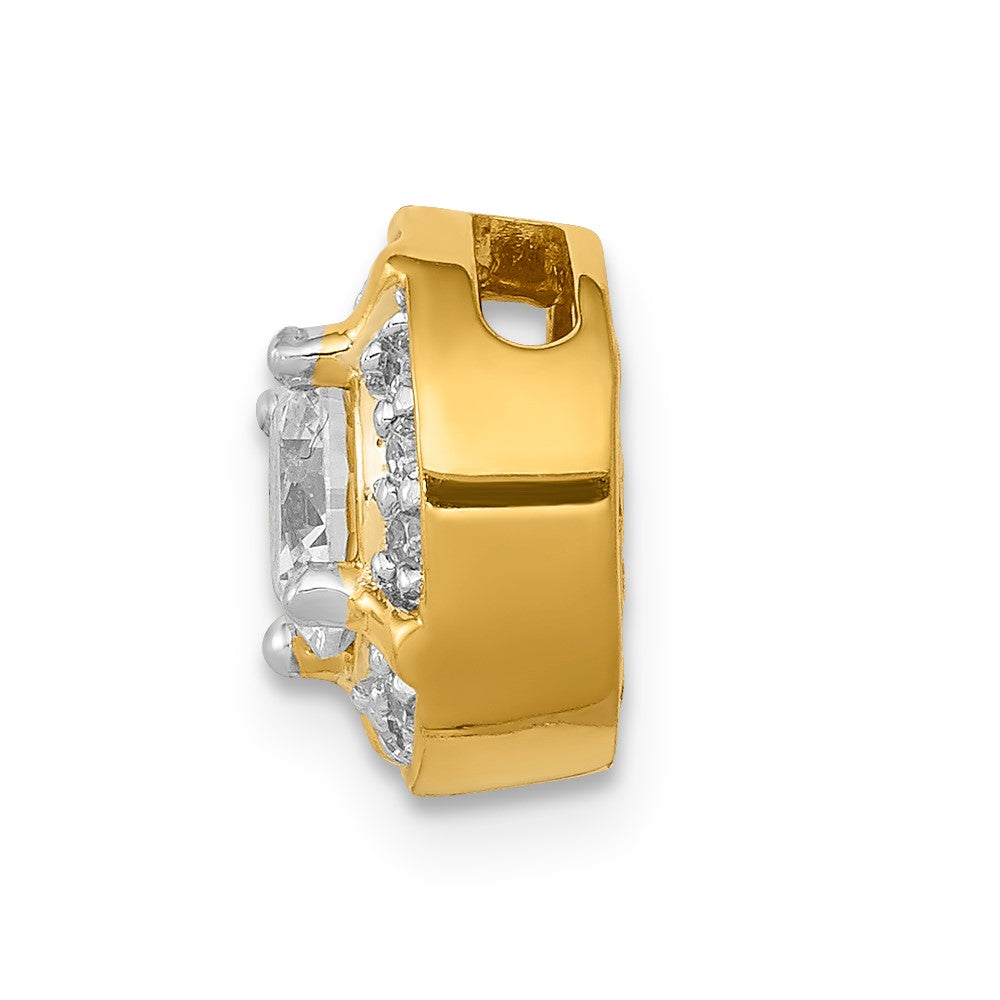 14K Gelbgold 1/8ct. Echt Diamant Und.50 Saphir Fantasie Kette Anhänger
