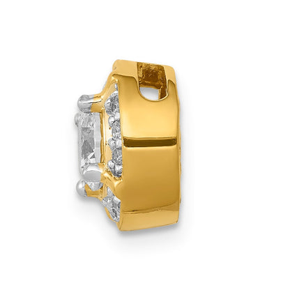 14K Gelbgold 1/8ct. Echt Diamant Und.50 Saphir Fantasie Kette Anhänger