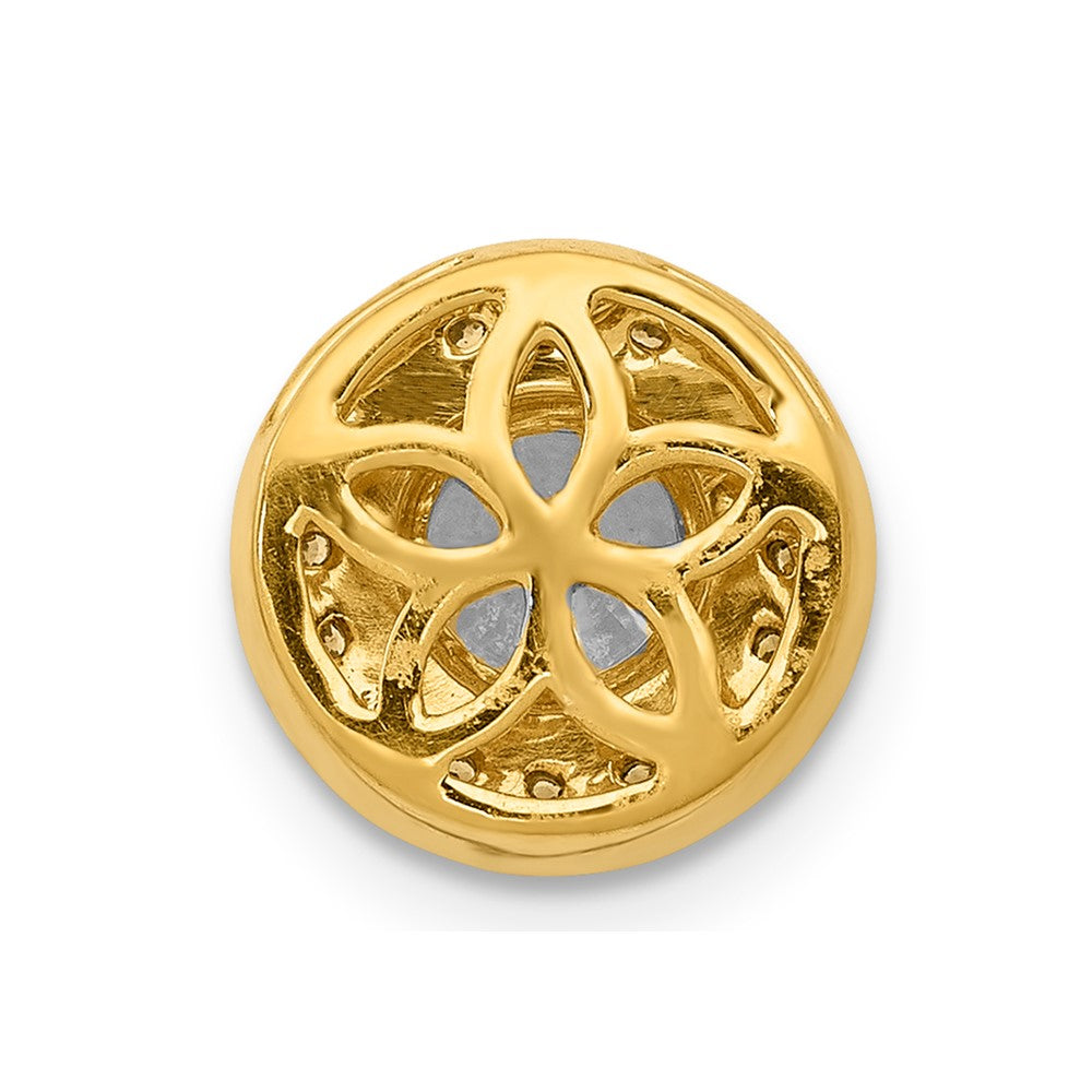 14K Gelbgold 1/8ct. Echt Diamant Und.50 Saphir Fantasie Kette Anhänger