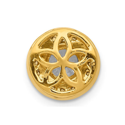 14K Gelbgold 1/8ct. Echt Diamant Und.50 Saphir Fantasie Kette Anhänger
