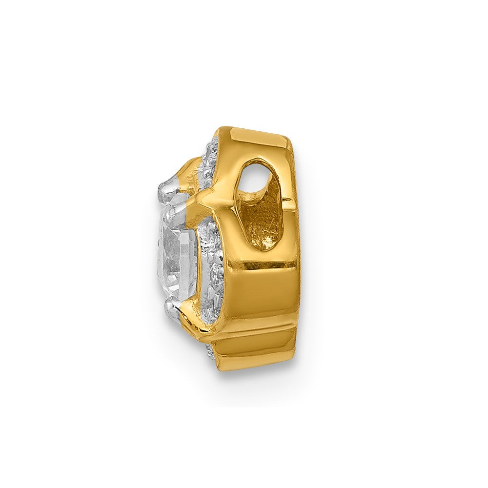 14K Gelbgold 1/20ct. Echt Diamant Und.25 Saphir Fantasie Kette Anhänger