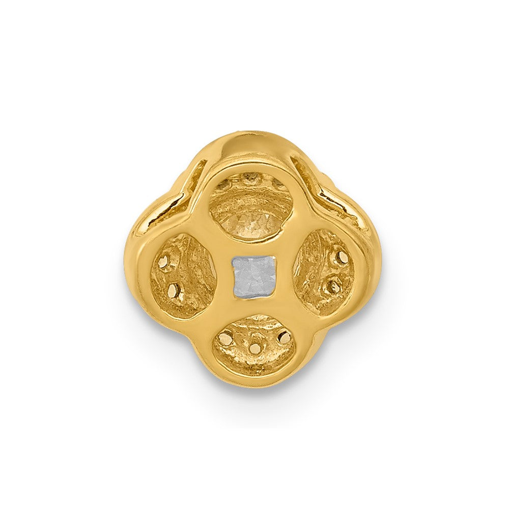 14K Gelbgold 1/20ct. Echt Diamant Und.25 Saphir Fantasie Kette Anhänger