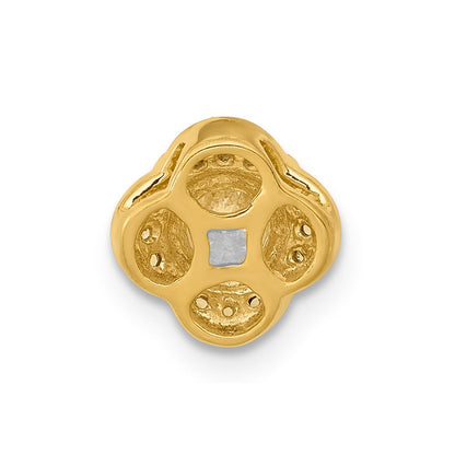 14K Gelbgold 1/20ct. Echt Diamant Und.25 Saphir Fantasie Kette Anhänger