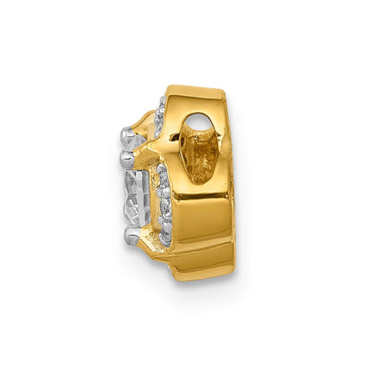 14K Gelbgold 1/15ct. Echt Diamant Und.33 Saphir Fantasie Kette Anhänger