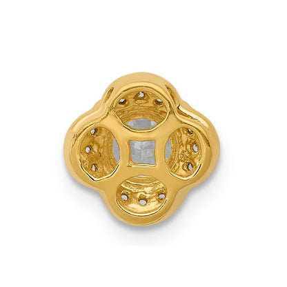 14K Gelbgold 1/15ct. Echt Diamant Und.33 Saphir Fantasie Kette Anhänger