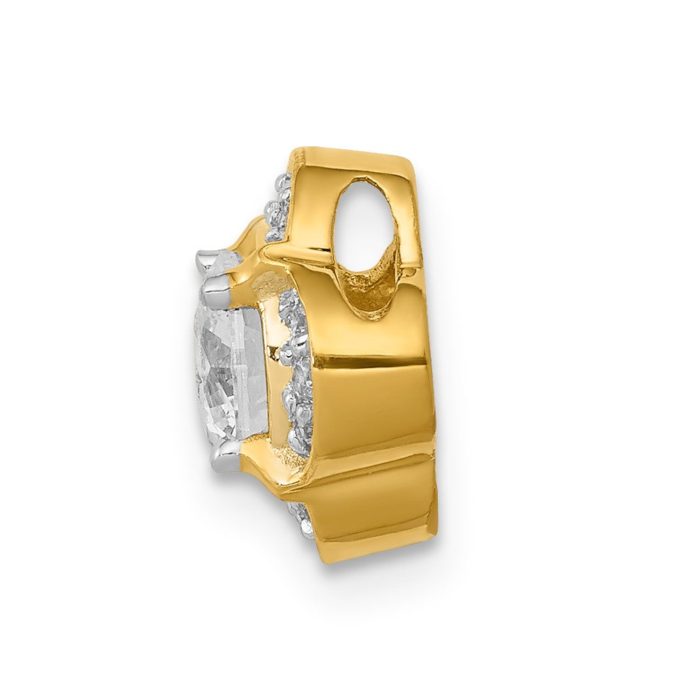 14K Gelbgold 1/15ct. Echt Diamant Und.50 Saphir Fantasie Kette Anhänger