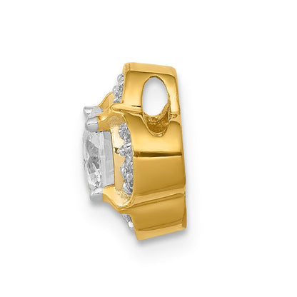 14K Gelbgold 1/15ct. Echt Diamant Und.50 Saphir Fantasie Kette Anhänger