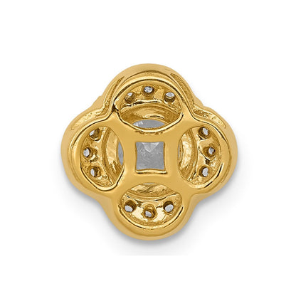 14K Gelbgold 1/15ct. Echt Diamant Und.50 Saphir Fantasie Kette Anhänger