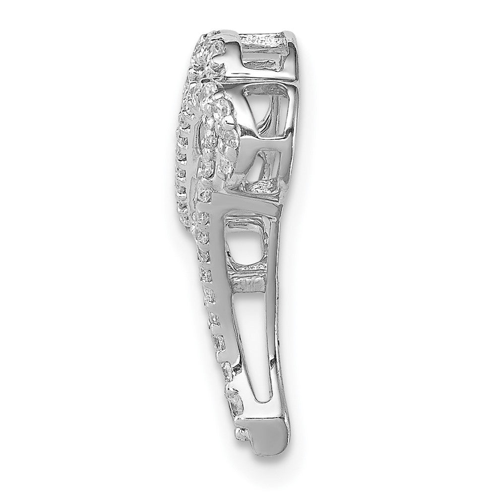 14K Weißgold 1/3ct. Echt Diamant Unendlichkeit & Herz Kette Anhänger