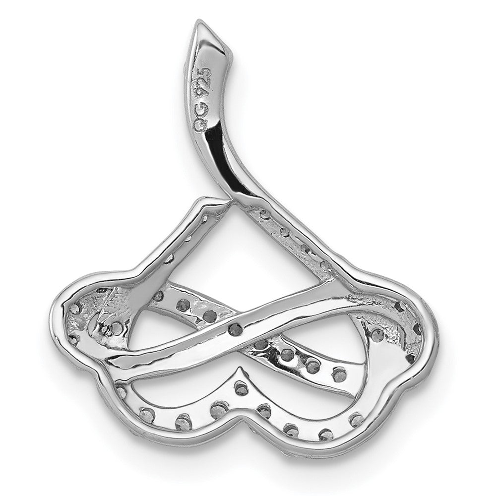 14K Weißgold 1/3ct. Echt Diamant Unendlichkeit & Herz Kette Anhänger