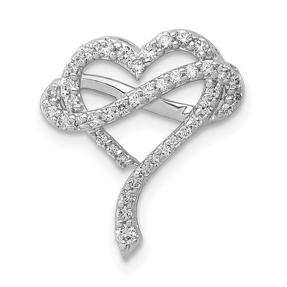 14K Weißgold 1/3ct. Echt Diamant Unendlichkeit & Herz Kette Anhänger
