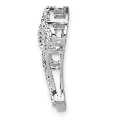 14K Weißgold 1/2ct. Echt Diamant Unendlichkeit und Herz Kette Anhänger